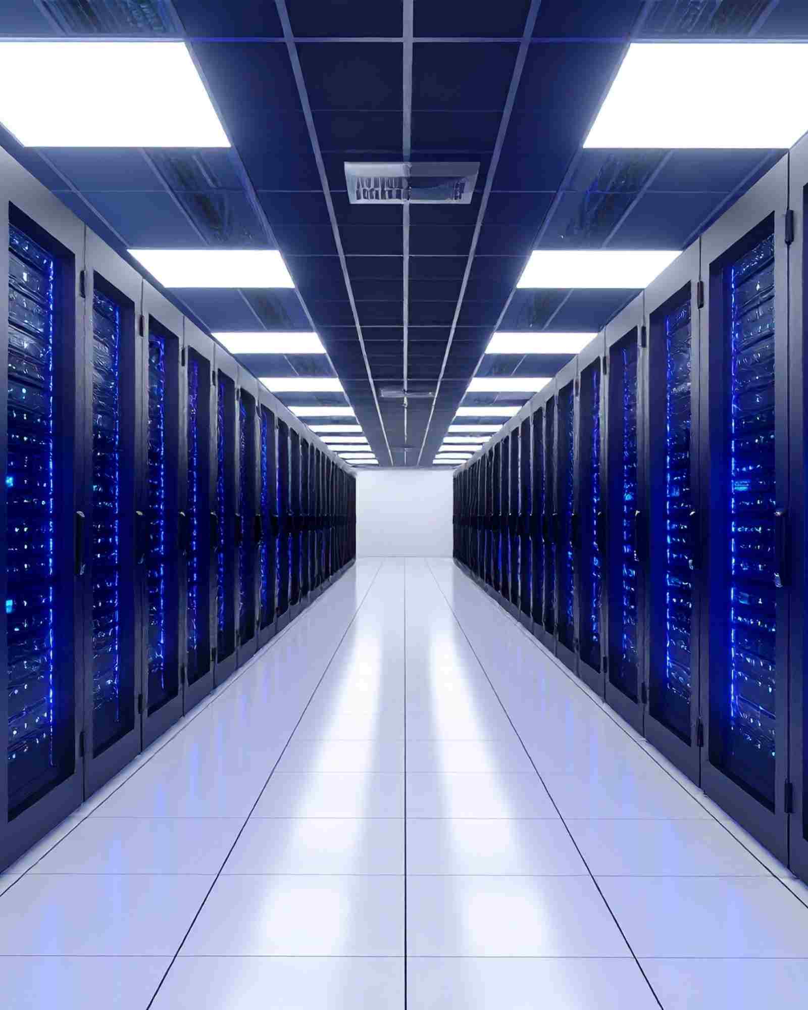 مهندس DevOps أمام طرفية وخوادم في مركز بيانات